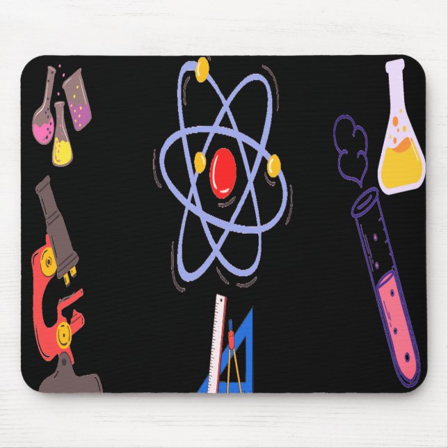Mousepad Mouse Acadêmico Com Elementos Científicos (Frente)