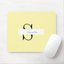 Mouse Amarelo Pastel Personalizado com Iniciais