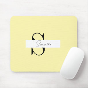 Mousepad Mouse Amarelo Pastel Personalizado com Iniciais