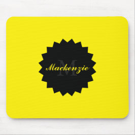Mousepad Mouse Amarelo Personalizado com Nome e Inicial