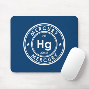 Mousepad Mouse Azul com Elemento de Mercúrio