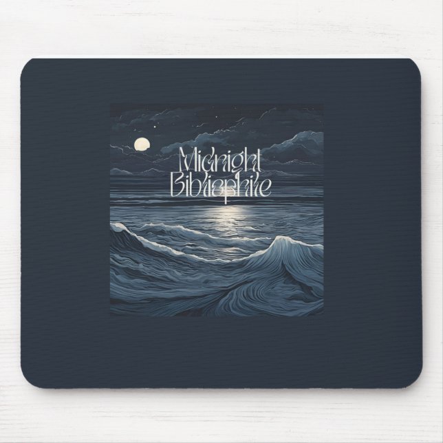 Mousepad Mouse Bibliófilo de meia-noite (Frente)