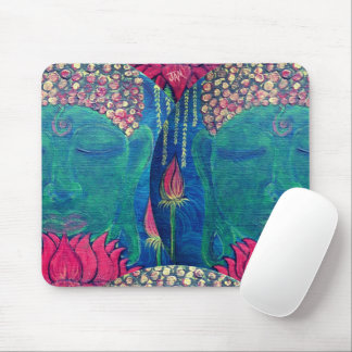 Mousepad Mouse budismo de meditação verde Buddha Lotus
