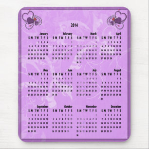 Mousepad Mouse Calendar 2014 - Corações em Suportes