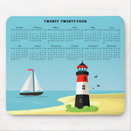 Mousepad Mouse Calendário 2024 da Cena do Farol