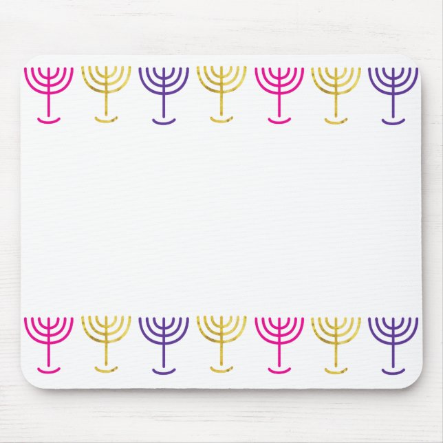 Mousepad Mouse Colorido Menorah (Frente)