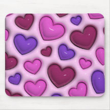 Mouse Com Corações 3D Brilhantes