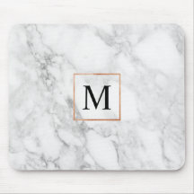 Mouse com Mouse Marble e Faux Foil Border Monogram