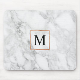 Mousepad Mouse com Mouse Marble e Faux Foil Border Monogram