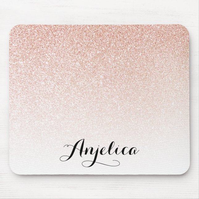 Mousepad Mouse com Nome Personalizado do Mouse com Glitter  (Frente)
