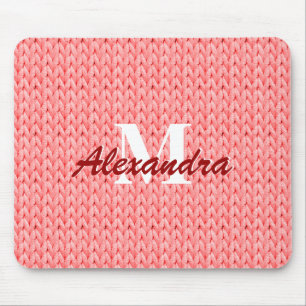 Mousepad Mouse com Textura Coral com Suporte Monograma