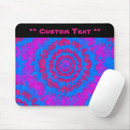 Mousepad Mouse Corante Vermelho e Azul com Texto Personaliz