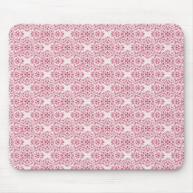 Mousepad Mouse Damask Sofisticado, Bebê Rosa (Frente)