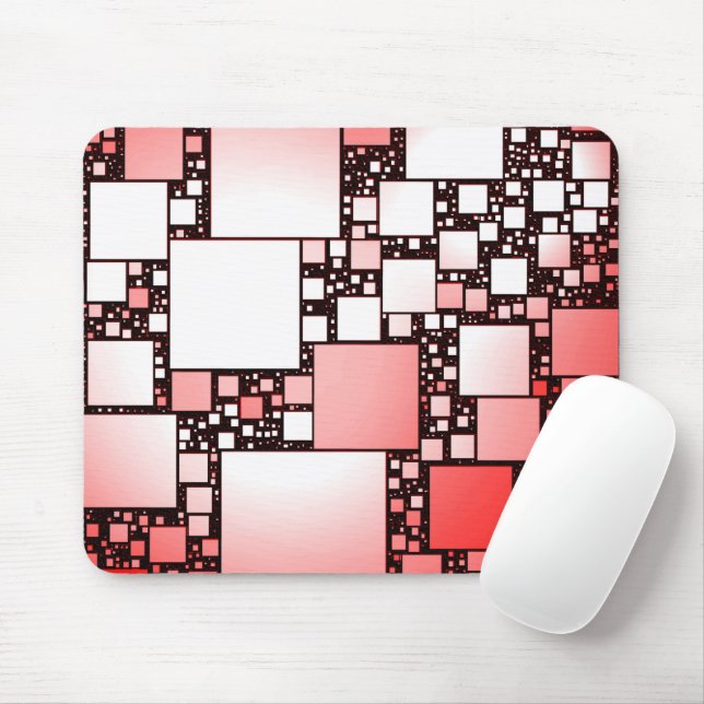 Mousepad Mouse dançarino quadrado vermelho e branco (Com mouse)