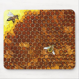Mousepad Mouse de Abelha de Colmeia de Honeycomb