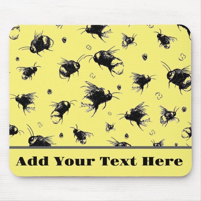 Mousepad Mouse de Abelha de Mel Personalizado - Presente Ún (Frente)