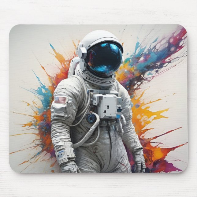 Mousepad Mouse de abertura de cor do astronauta (Frente)