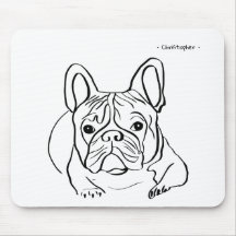 Mouse de Arte de Linha Bulldog Personalizável