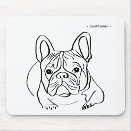 Mousepad Mouse de Arte de Linha Bulldog Personalizável