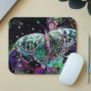 Mousepad Mouse de borboleta de esperança verde