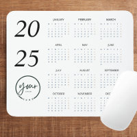 Mouse de calendário personalizado 2025 com o seu l