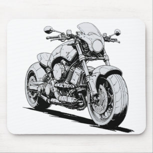 Mousepad Mouse de Desenho de Tinta de Motocicleta Cyberpunk