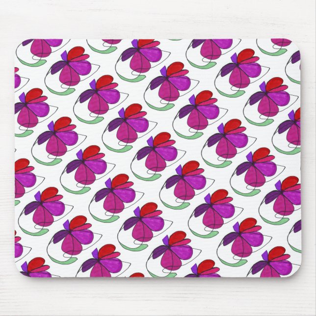 Mousepad Mouse de Design Abstrato de Dança de Flor (Frente)