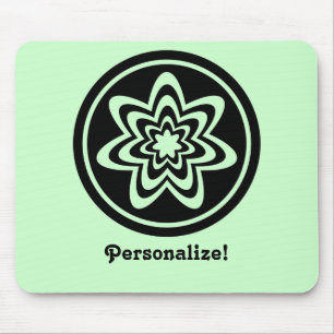 Mousepad Mouse de explosão floral, preto