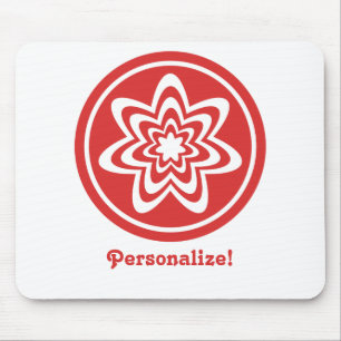 Mousepad Mouse de explosão floral, vermelho brilhante