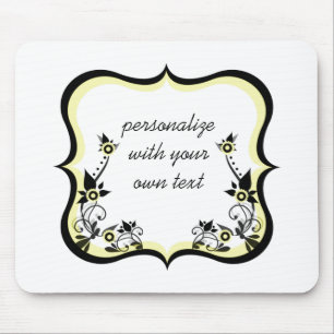 Mousepad Mouse De Frame Floral Sassy, Amarelo Claro