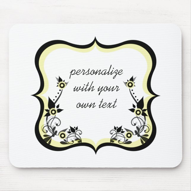 Mousepad Mouse De Frame Floral Sassy, Amarelo Claro (Frente)