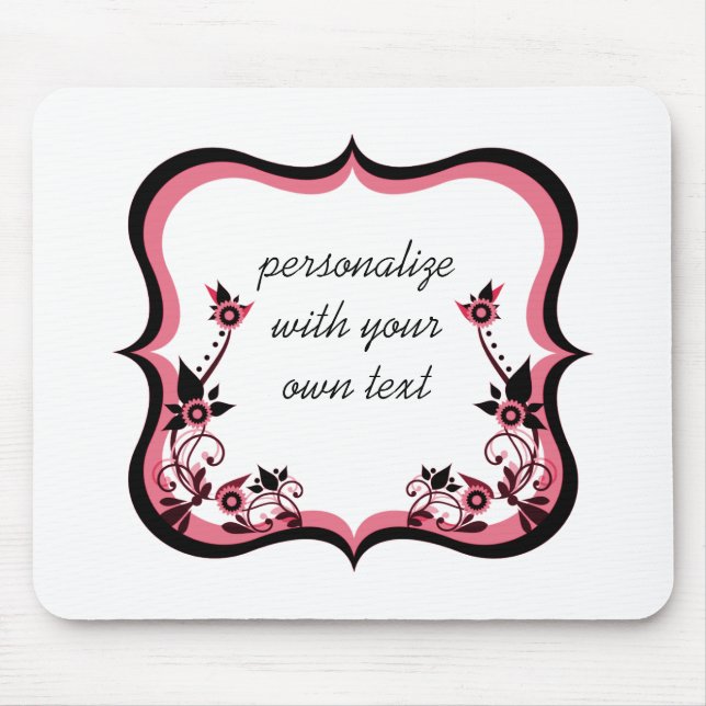 Mousepad Mouse De Frame Floral Sassy, Rosa (Frente)