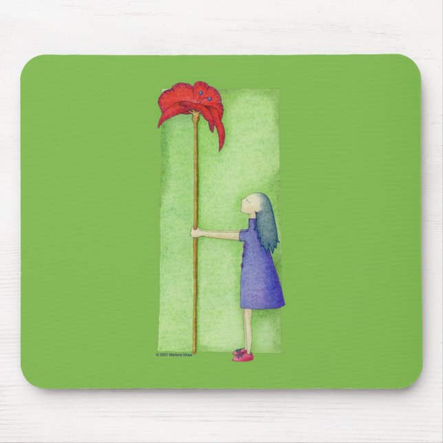 Mousepad Mouse de Garota Flor (Frente)