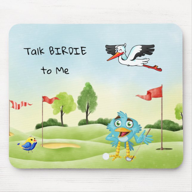 Mousepad Mouse de Golfe Divertido Fale Birdie comigo (Frente)