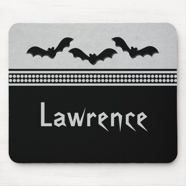 Mousepad Mouse De Halloween, Cinza De Luz (Frente)