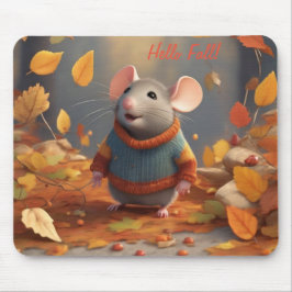 Mousepad Mouse de outono Adorável no Suéter