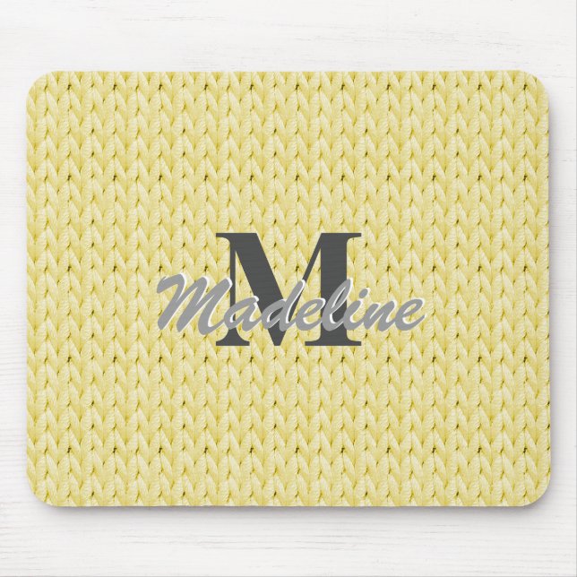 Mousepad Mouse de Textura Amarelo com Monitor (Frente)