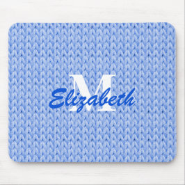 Mousepad Mouse de Textura Azul com Mouse com Monograma