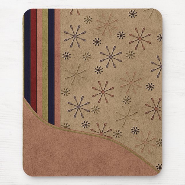 Mousepad Mouse Design de Flor Faux Suede (Frente)