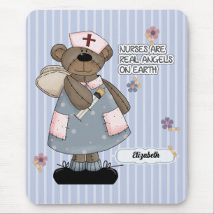 Mousepad Mouse Design do Urso de Enfermeiro Personalizado