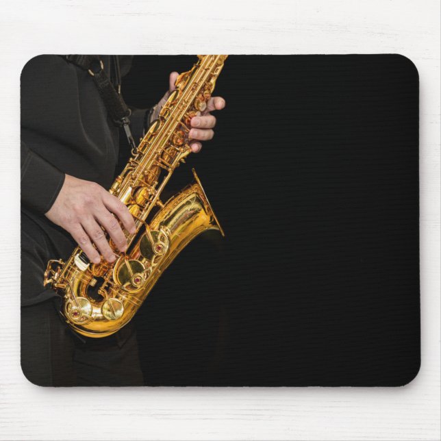 Mousepad Mouse do jogador saxofone Jazz | saxofonista (Frente)