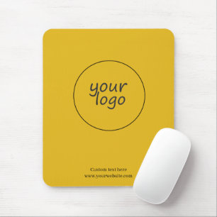 Mousepad Mouse Dourado amarelo com monograma