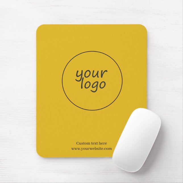Mousepad Mouse Dourado amarelo com monograma (Com mouse)