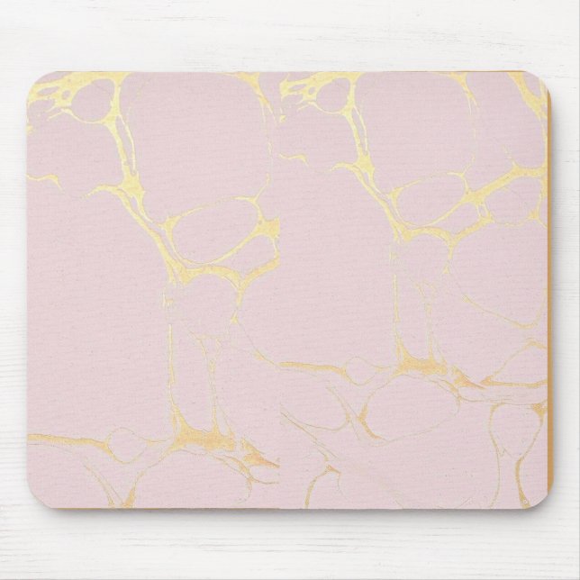 Mousepad Mouse Dourado Rosa (Frente)