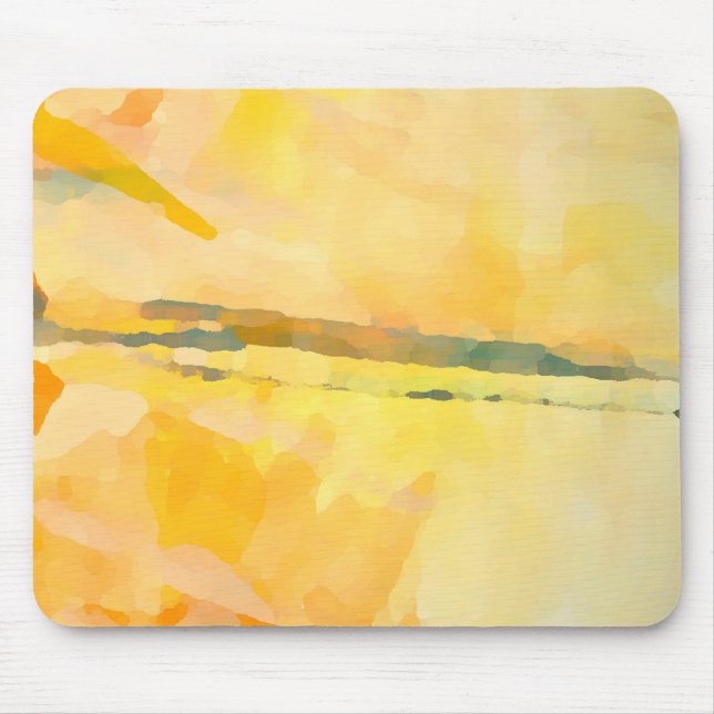 Mousepad Mouse Expressionista de Abstrato Amarelo Moderno (Frente)