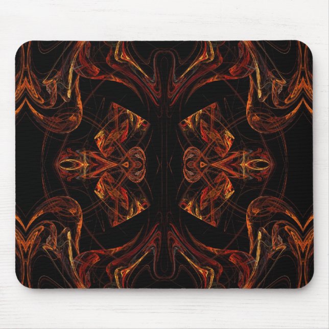 Mousepad Mouse Fratural Laranja e Preto (Frente)