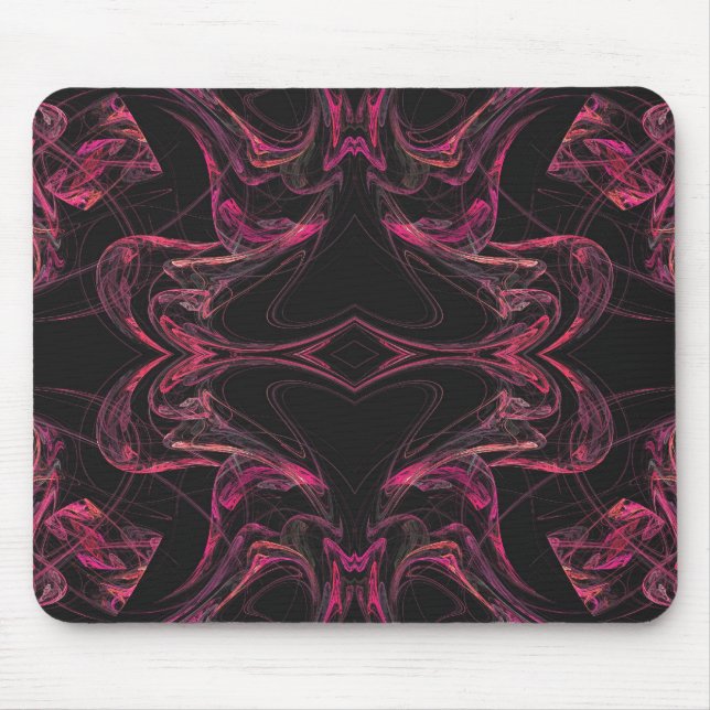 Mousepad Mouse Fratural Preto e Rosa (Frente)