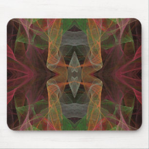 Mousepad Mouse Fratural Rosa, Verde e Preto