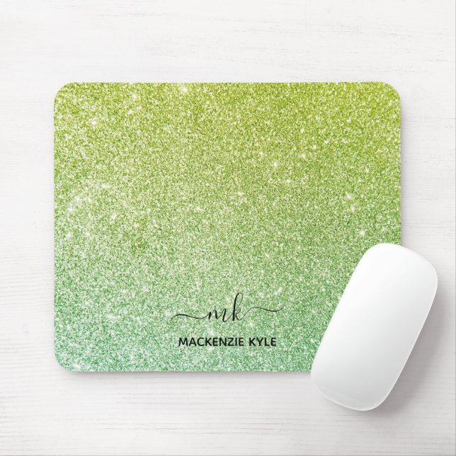 Mousepad Mouse Glitter Verde Brilhante (Com mouse)