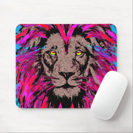 Mousepad Mouse Lion Rosa - Desenho Do Retrato Lion Face